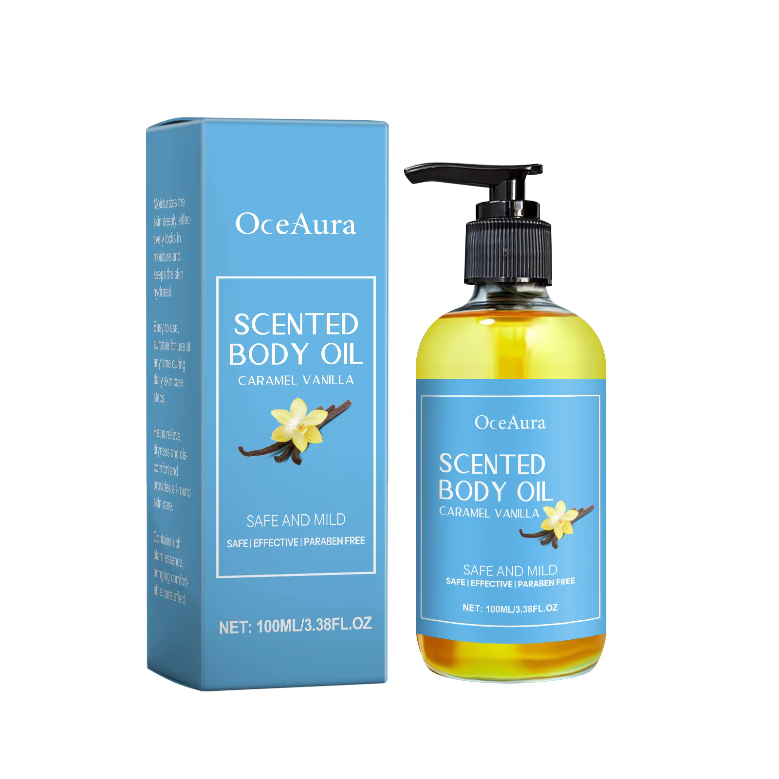 Huile de Massage corporel au caramel et vanille, améliore l'hydratation, soulage le Stress, relaxati