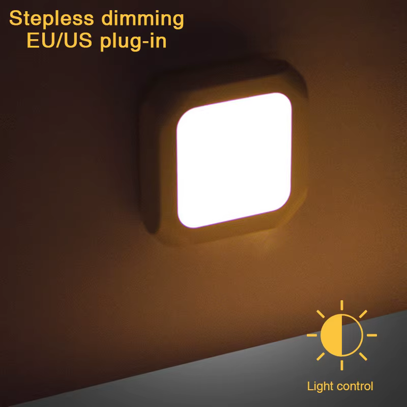 Veilleuse avec prise ue/US contrôle de la lumière LED lampe de nuit appliques murales pour la maison