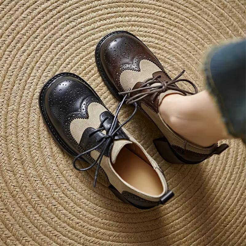 Escarpins en cuir de vache à talons hauts pour femmes, mocassins à la mode, chaussures rondes, desig