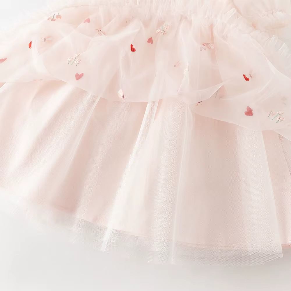 Robe en maille pour enfants Dave Bella, robe de princesse brodée, robe d'été à manches courtes pour 