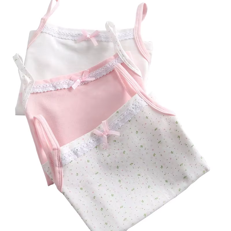 3 pièces/lot filles coton Singlet sous-vêtements réservoir fraise imprime enfants sous-vêtements cot