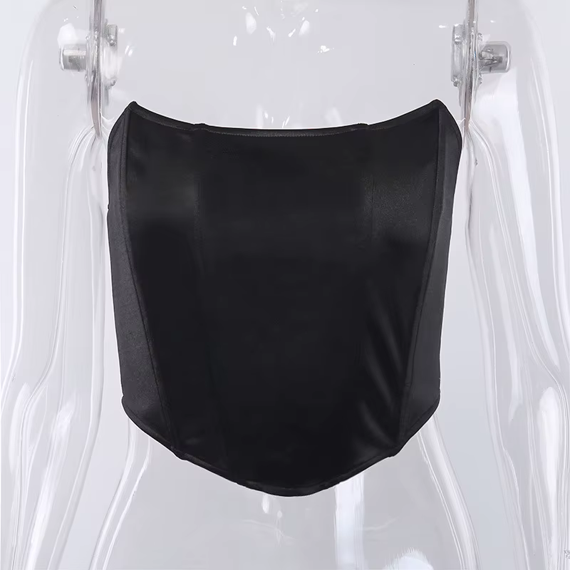 Corset Sexy en velours sans manches, épaules dénudées, mode, haut court, gilet, sous-vêtements fémin