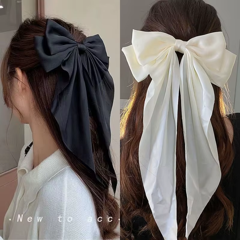 Pince à cheveux en mousseline de soie pour femmes, grand nœud papillon, épingle à cheveux, Barrettes