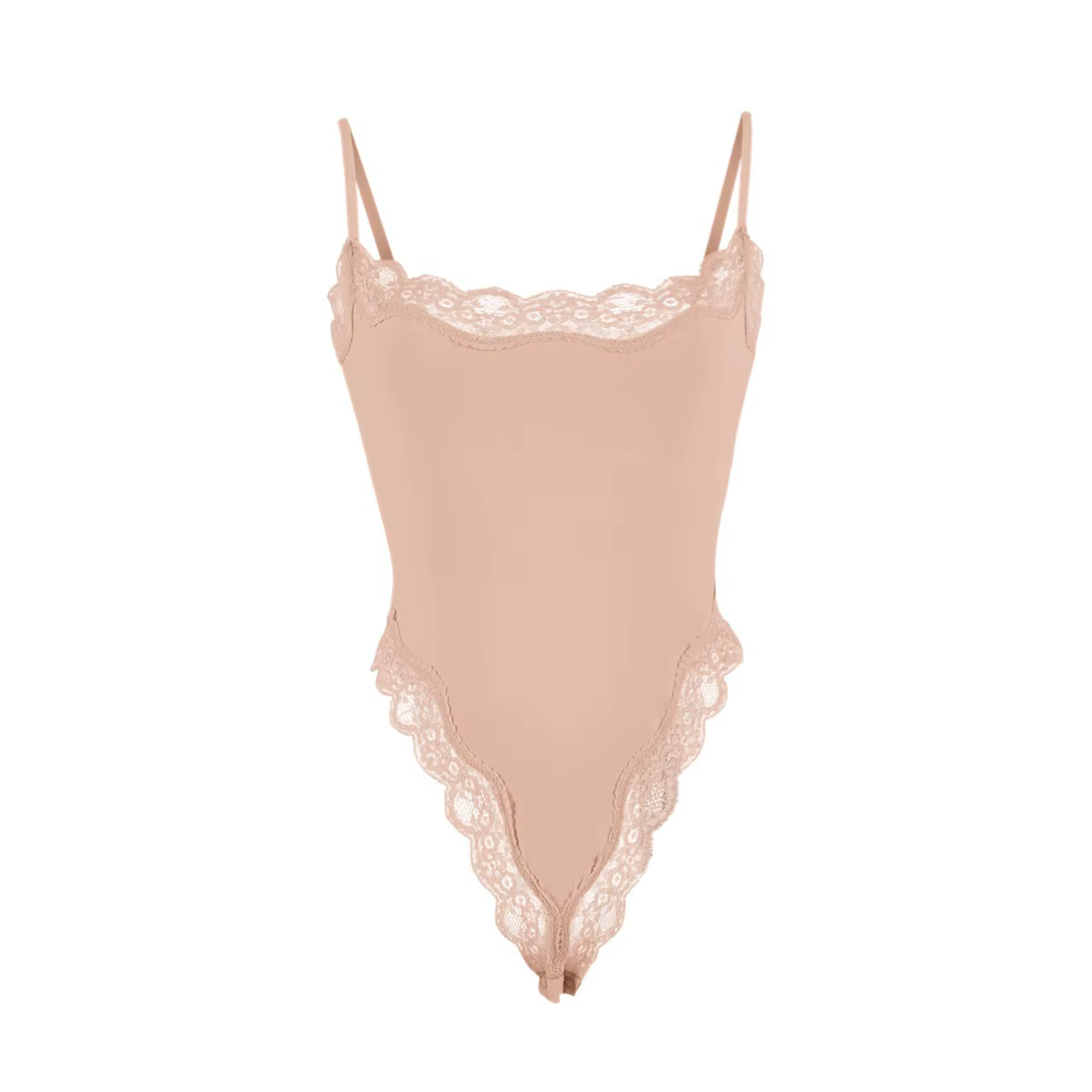 Body Camisole en dentelle pour femmes, couleur unie, sans manches, dos nu, modelant le corps, une pi
