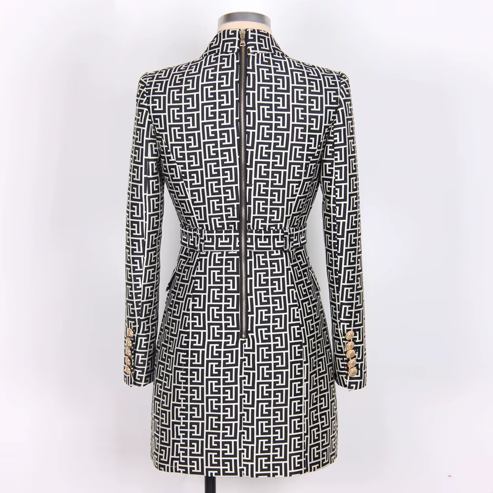 Robe de costume haut de gamme avec col, style européen et N tempérament, de qualité, nouvelle collec