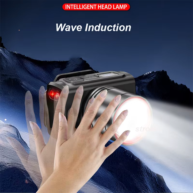 Lampe frontale Rechargeable Super lumineuse avec capteur de mouvement, lampe frontale Led, étanche, 