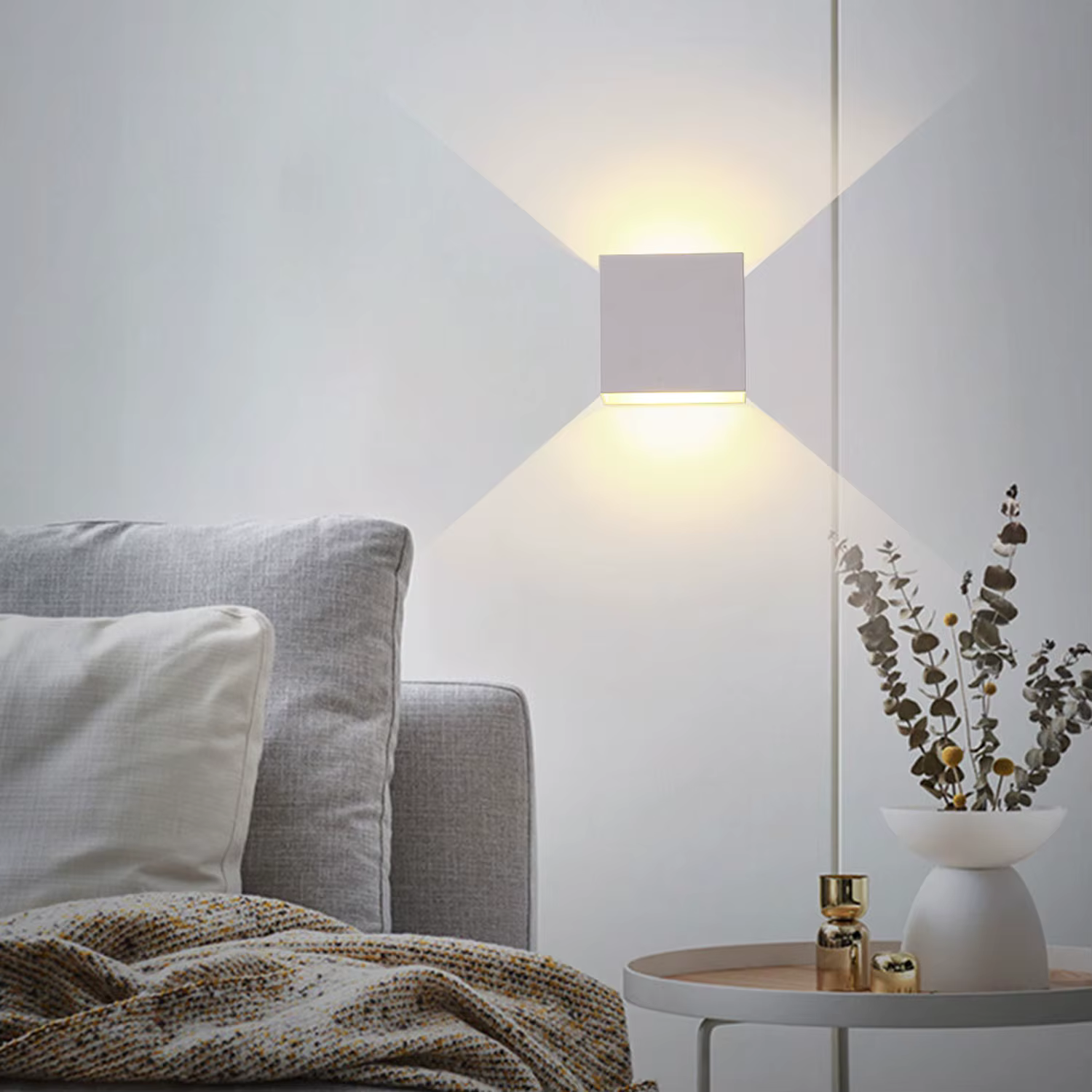 Appliques murales LED 6W modernes pour intérieur, luminaires muraux blancs à éclairage haut et bas p