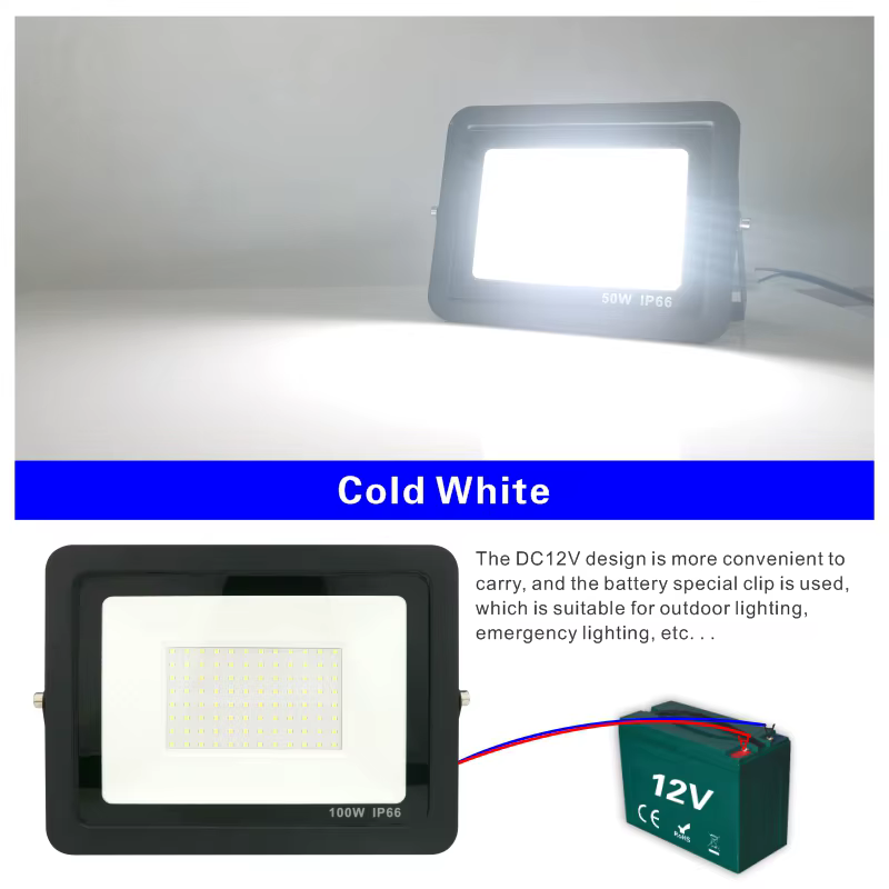 DC12V Led projecteur 20W 30W 50W 100W projecteur extérieur IP66 réflecteur de lumière étanche Portab