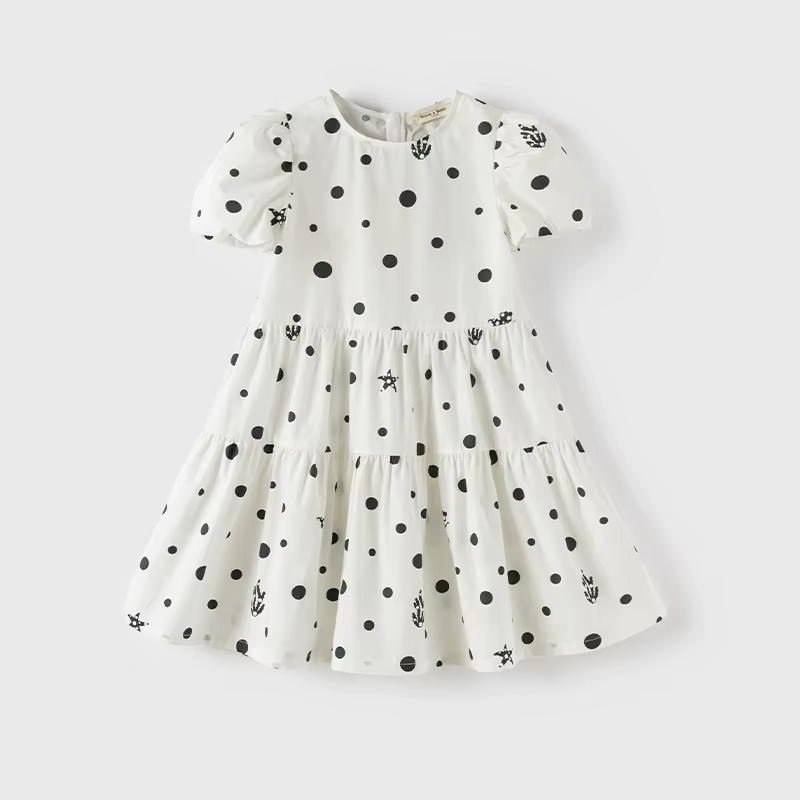 Dave Bella – robe de princesse à manches courtes pour filles, en coton, pour fête d'été et de printe