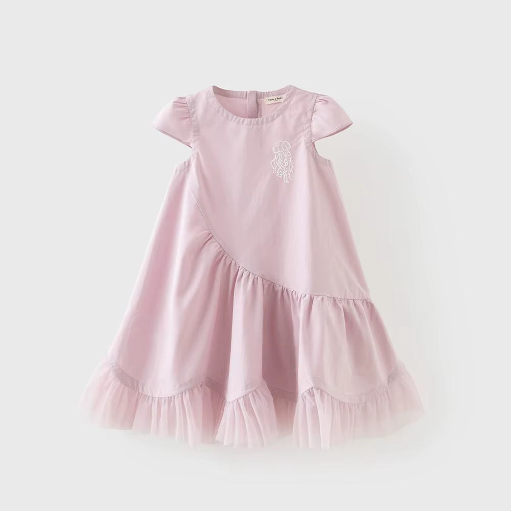 Robes de princesse d'été en maille pour filles Dave Bella, 7-13 ans, robe de fête à manches courtes 