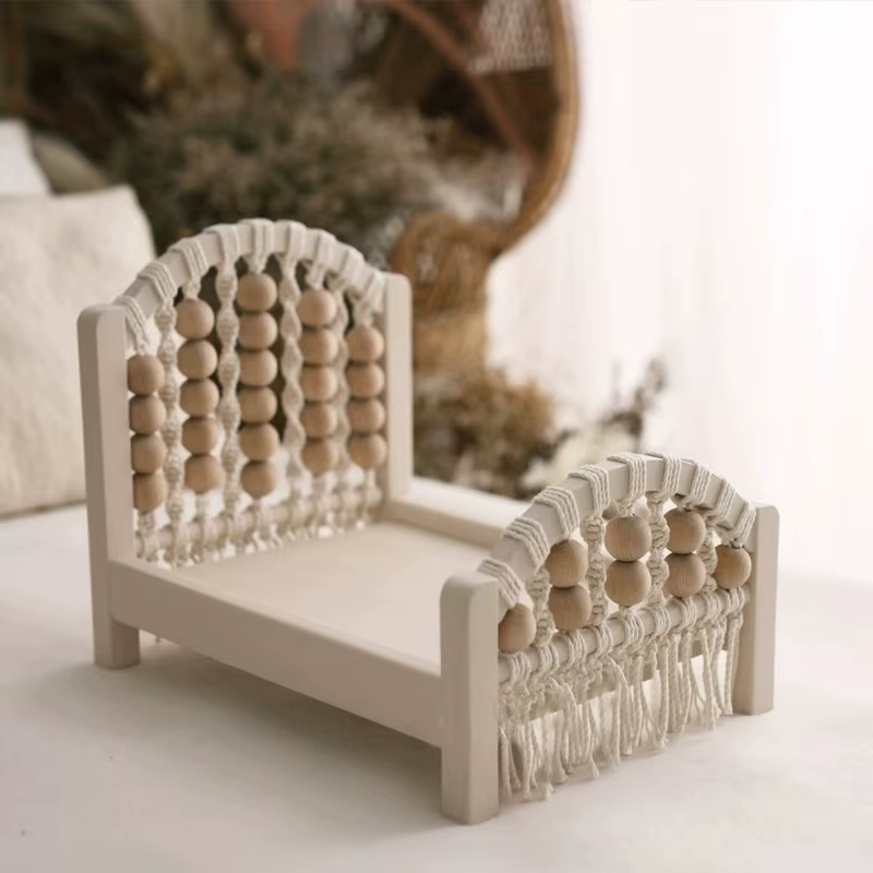 Accessoires de photographie pour nouveau-né, poignées de lit en bois, lit amovible, accessoires de p