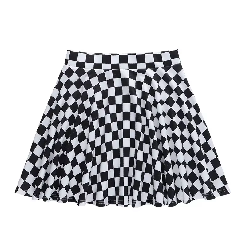 Jupe Sexy taille haute en été, gothique, Y2k, Harajuku, fille foncée, contraste, couture à carreaux