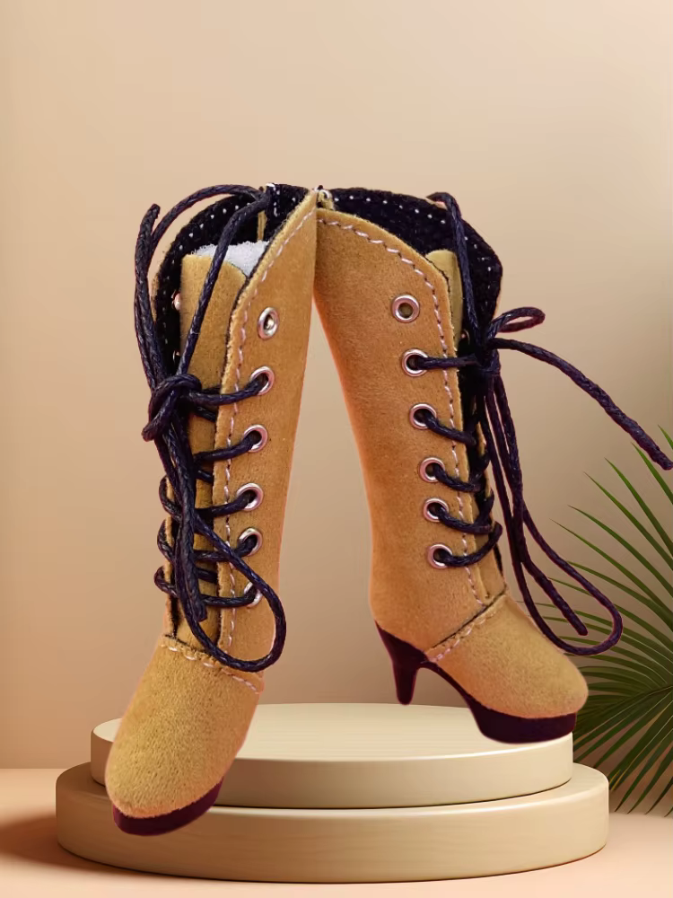 Tilda 2.5 cm Mini poupée bottes pour Blythe poupées jouet, jolies chaussures à talons hauts pour Azo