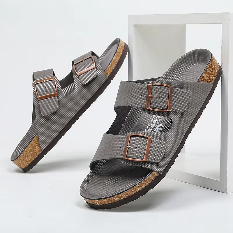 Pantoufles d'Été en Liège pour Homme et Femme, Sabots Décontractés, Sandales à Double Structure, Cui