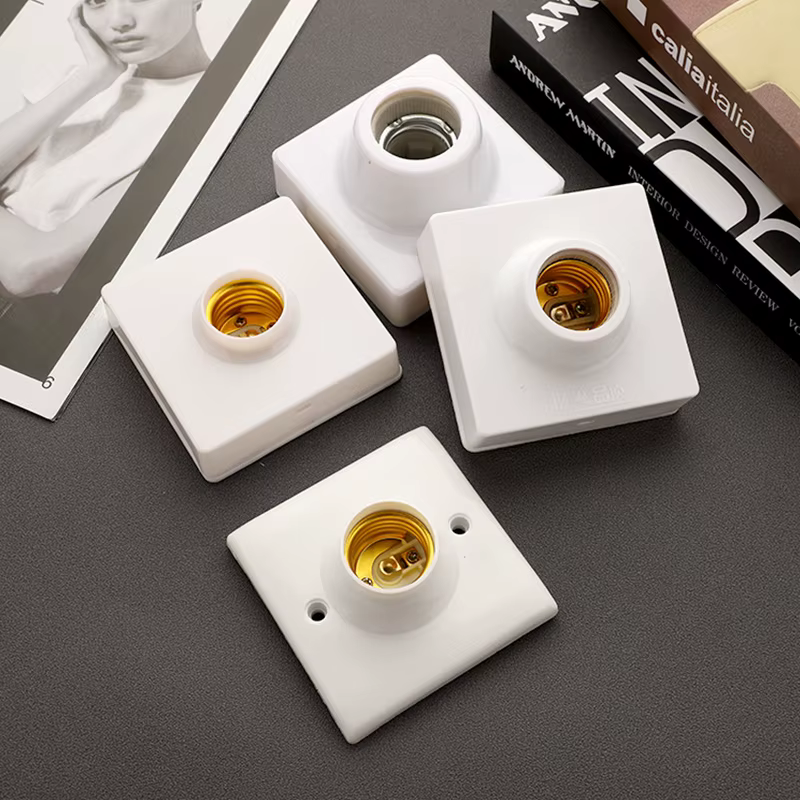 Support de lampe en céramique monté en surface pratique, douille d'ampoule, support de lampe, haute