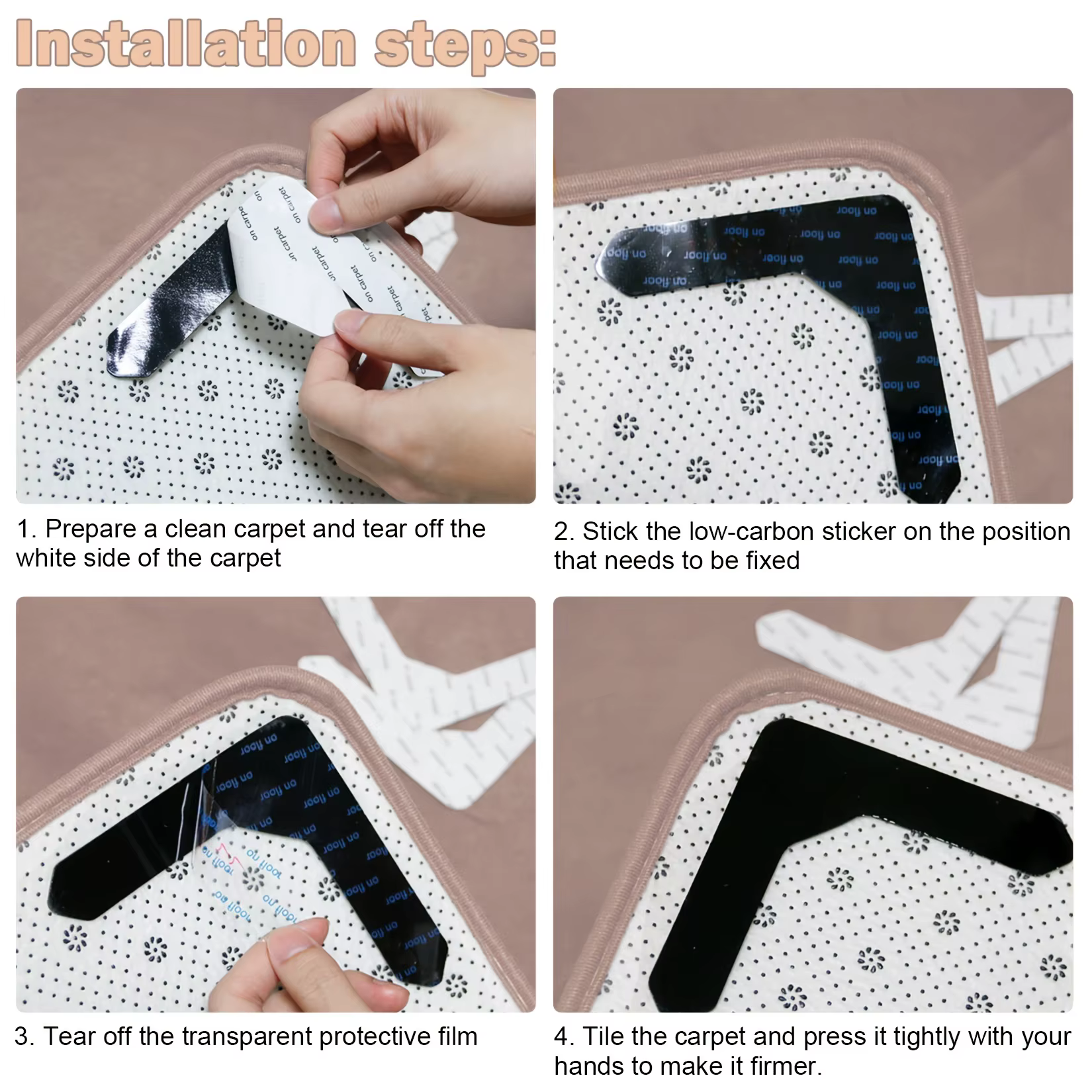 Autocollants à points de fixation auto-adhésifs solides, bande adhésive à boucle à crochet pour drap