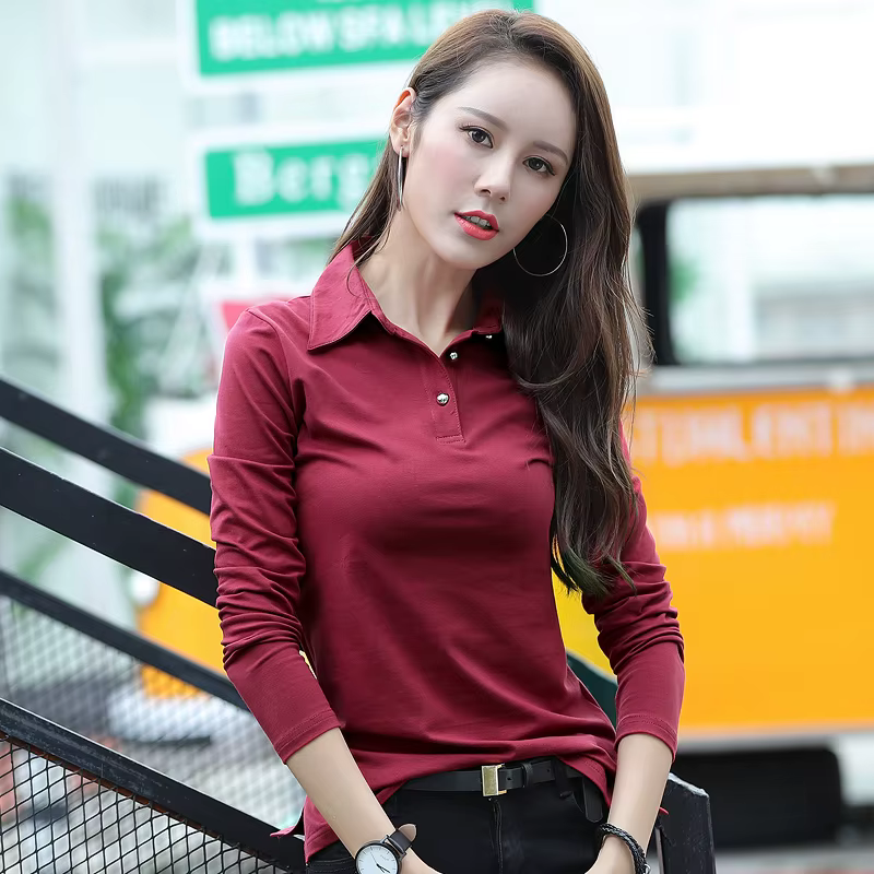 2025 nouveau dans les femmes t-shirt décontracté col Polo coton grande taille mode coréenne bureau d