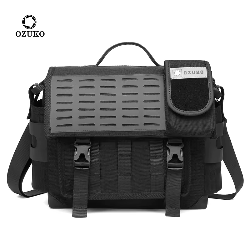 Sac à bandoulière pour hommes, sacoche multifonctionnelle d'extérieur à la mode, sac de facteur étan