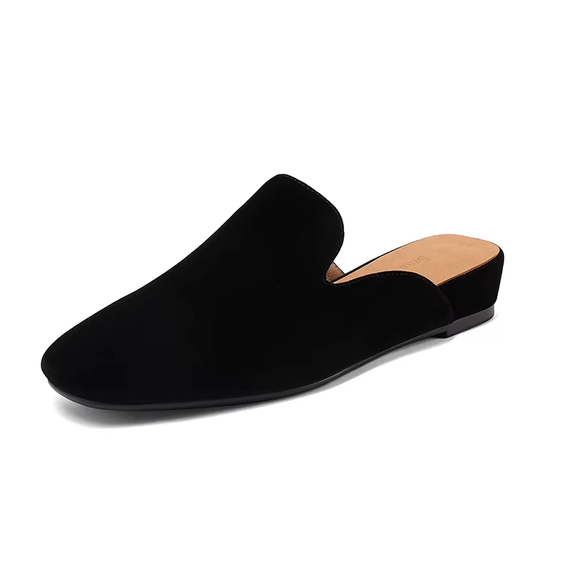 SmallHut Nouvelle Tendance 2026 Mules d'été pour femmes en tissu floqué, mode, noires et rouges, à t
