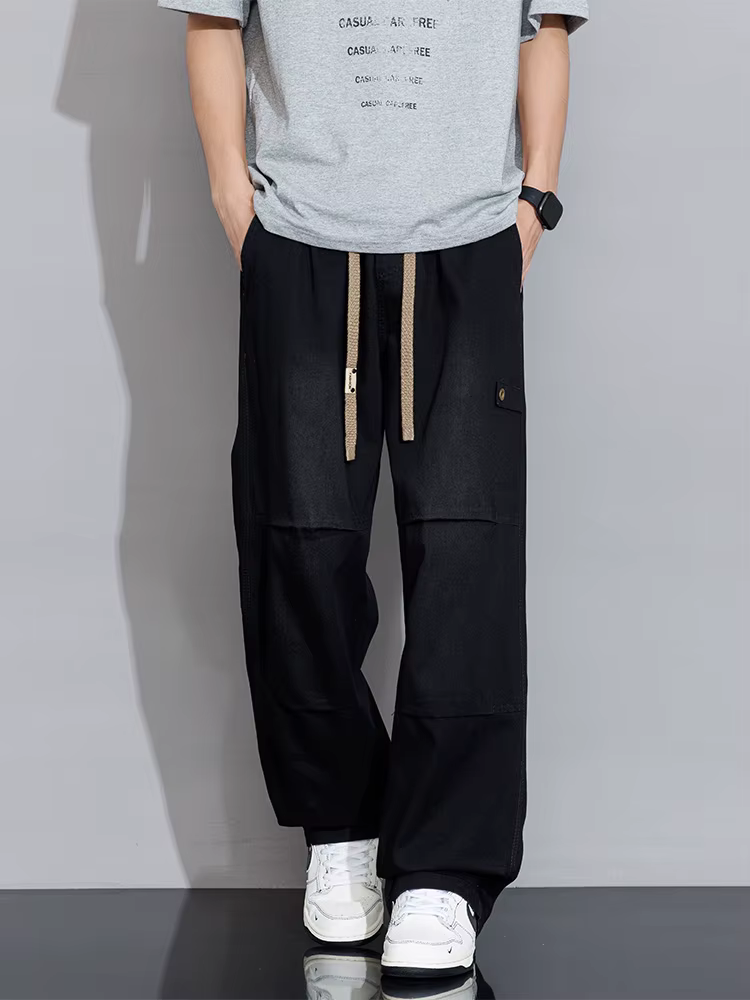 Jean cargo pour homme 2026 Nouvelle collection Printemps-Été, coupe large, en denim, style droit et