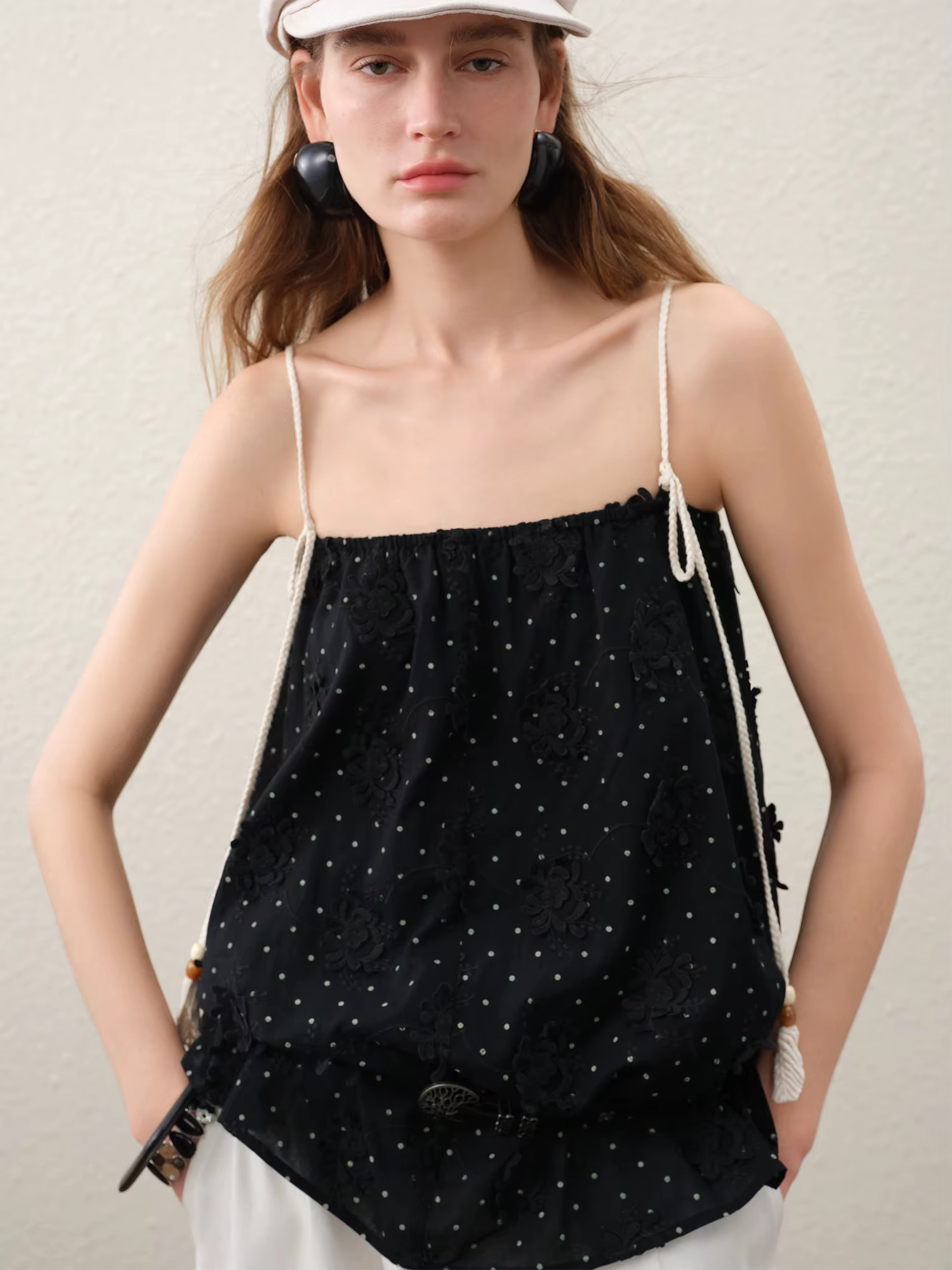 FSLE【Série Premium】Ensemble deux pièces été 2026 pour femme : caraco brodé et short – Tenue de vacan