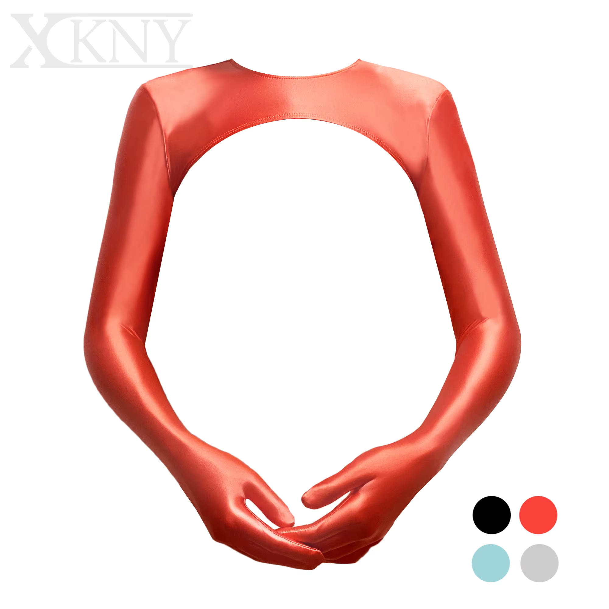 Gants ajustés en satin brillant XClocKNYoung, à manches longues, pour le yoga, les loisirs, la plage