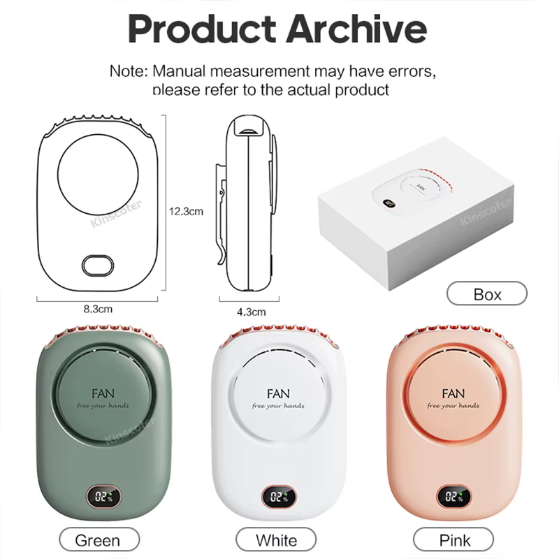 Ventilateur de cou portable Mini ventilateur de taille sans lame USB rechargeable Ventilateur de ref