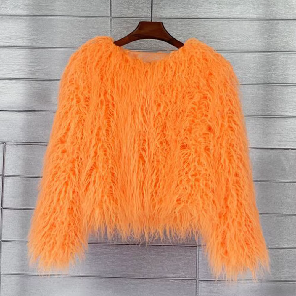 Manteaux de fourrure pour femmes, haut à la mode, manteau en fausse fourrure rose, élégant, épais et