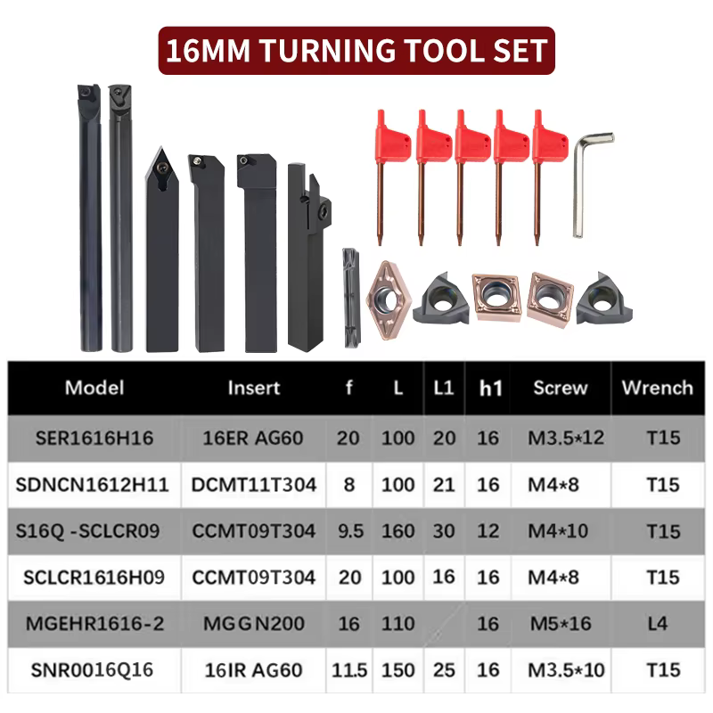 Ensemble d'outils de tournage 10/12/16MM, MGEHR SDJCR SDNCN SCLCR SER SNR, barre d'alésage de tour a