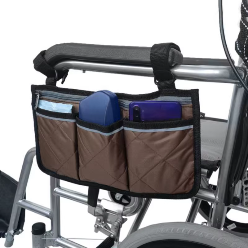 Sac de rangement latéral pour accoudoir de fauteuil roulant, poche Portable adaptée à la plupart des
