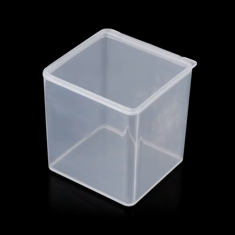 Petites boîtes de rangement en plastique avec couvercle à charnière, nombreuses boîtes transparentes