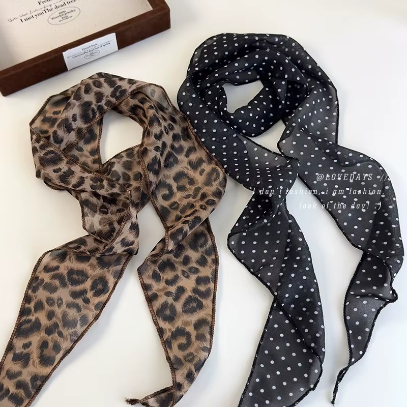 K-Style Animal imprimé à pois écharpe ceinture Boho bandeau de cheveux TikTok viral printemps été Sa
