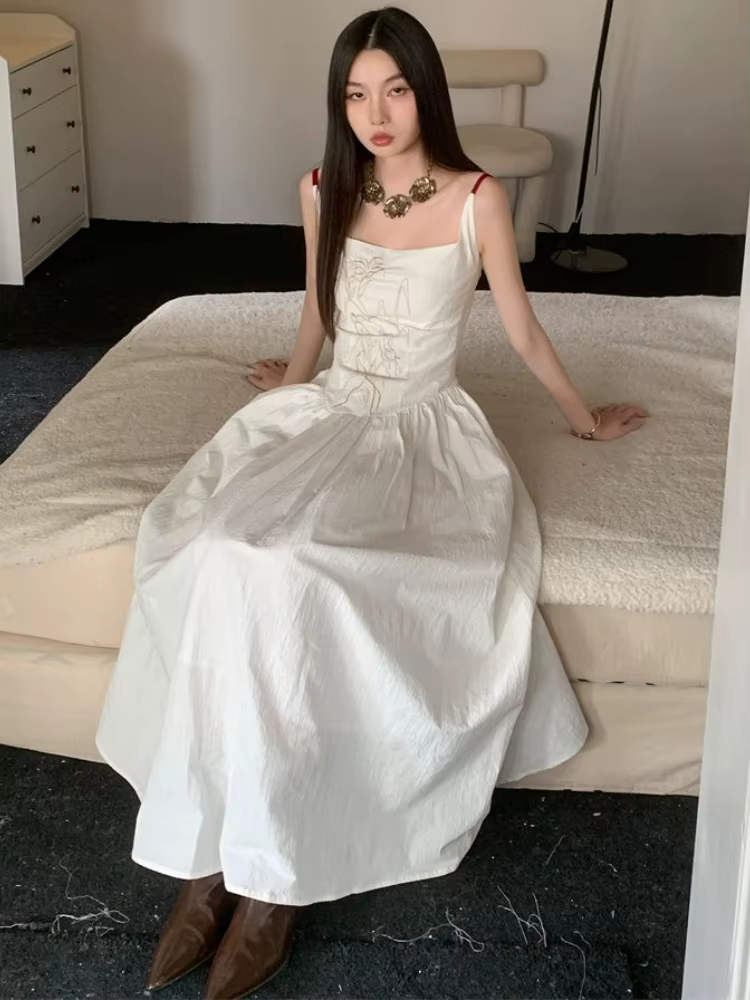 Robes de broderie élégantes pour femmes, Streetwear attrayant, Style chinois, Vacances populaires, L
