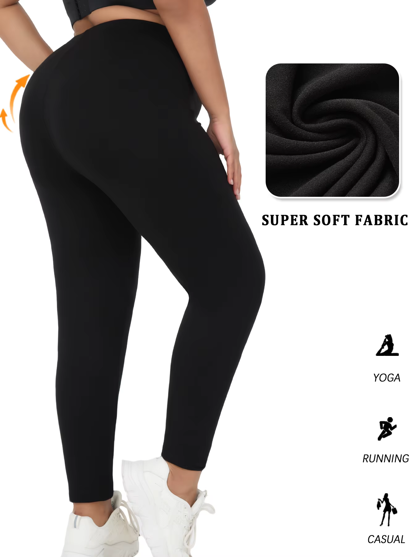 Leggings de Sport Super doux grande taille pour femmes, sans transparence, pour entraînement, course