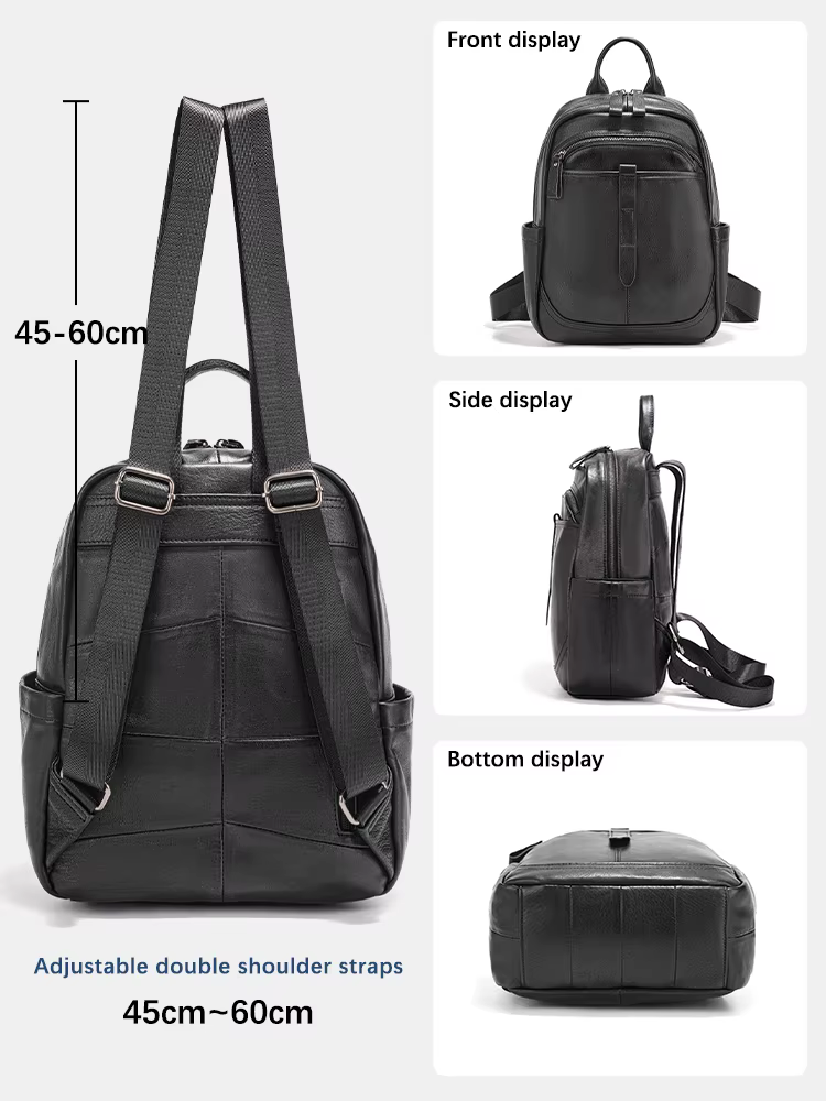 Zency – sac à dos en cuir véritable 100% pour femmes, grande capacité, pour les déplacements, les vo