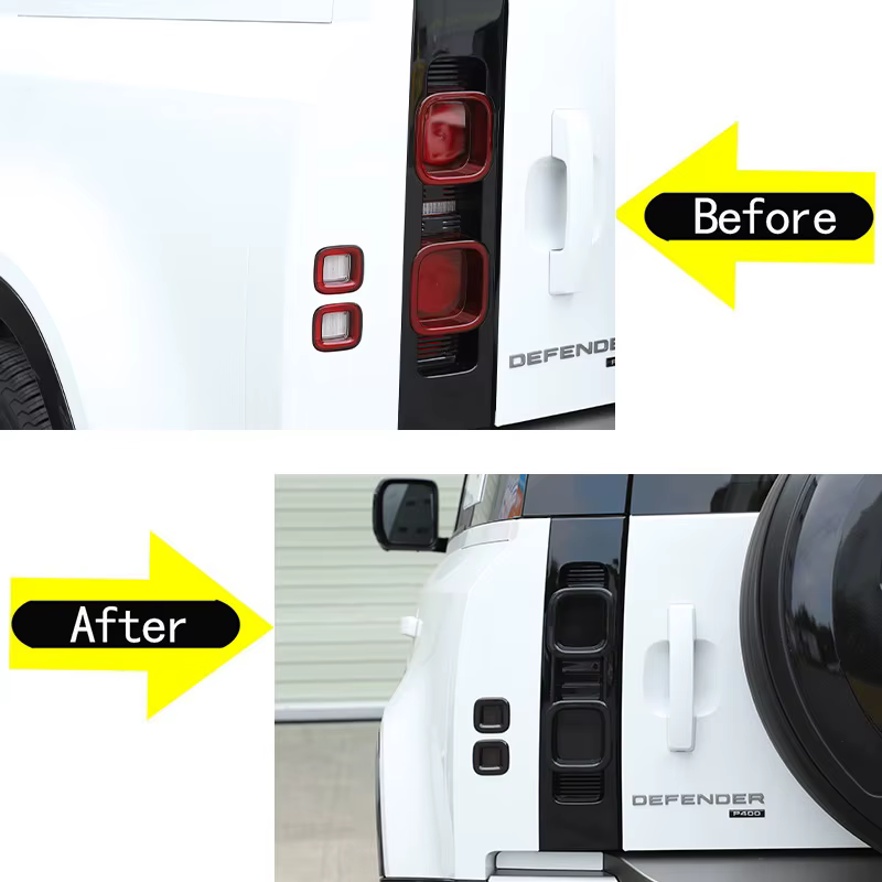 Couvercle de feu arrière de voiture noir pour Land Rover Defender 110 20-24, couvercle de protection