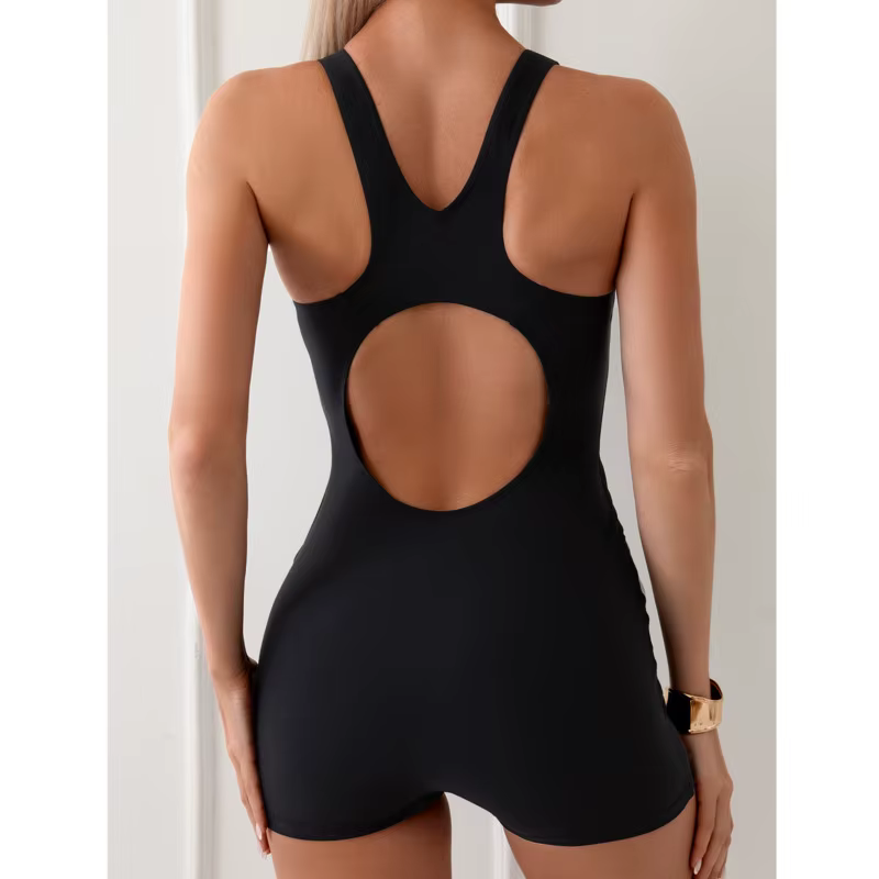 Été Sexy une pièce maillots de bain fermé femmes maillots de bain sport Push Up vêtements de natatio