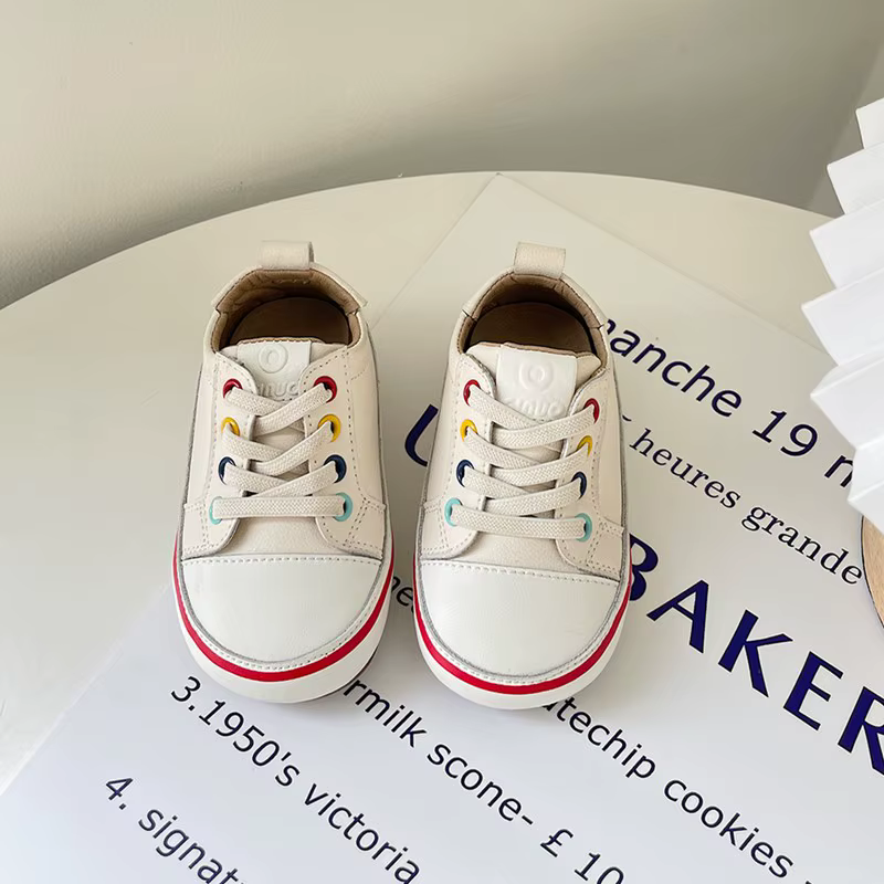 Chaussures en cuir pour bébés garçons et filles, baskets pieds nus à semelle souple, Tennis en plein