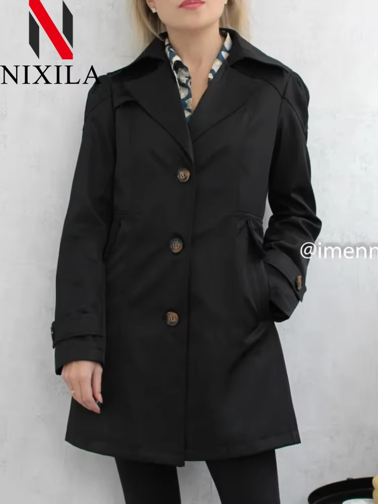 Printemps automne coupe-vent décontracté Version du Long coupe-vent haut mode coréenne dames manteau