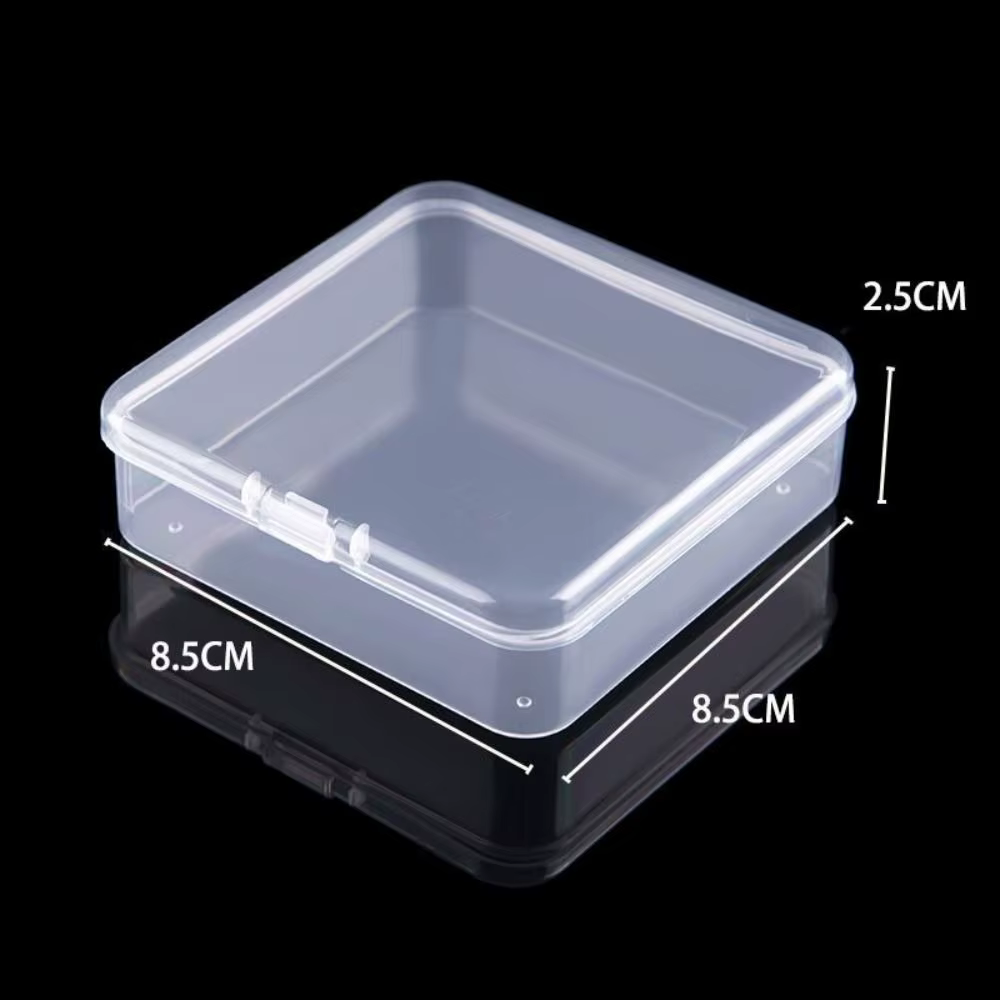 Boîte de rangement carrée en plastique, contenant transparent pour bijoux, perles, petits articles, 