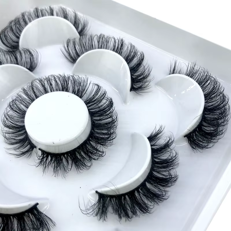 5 paires de cils moelleux 8-25mm 3D cils de vison longs et épais faux cils naturels en gros cils ven