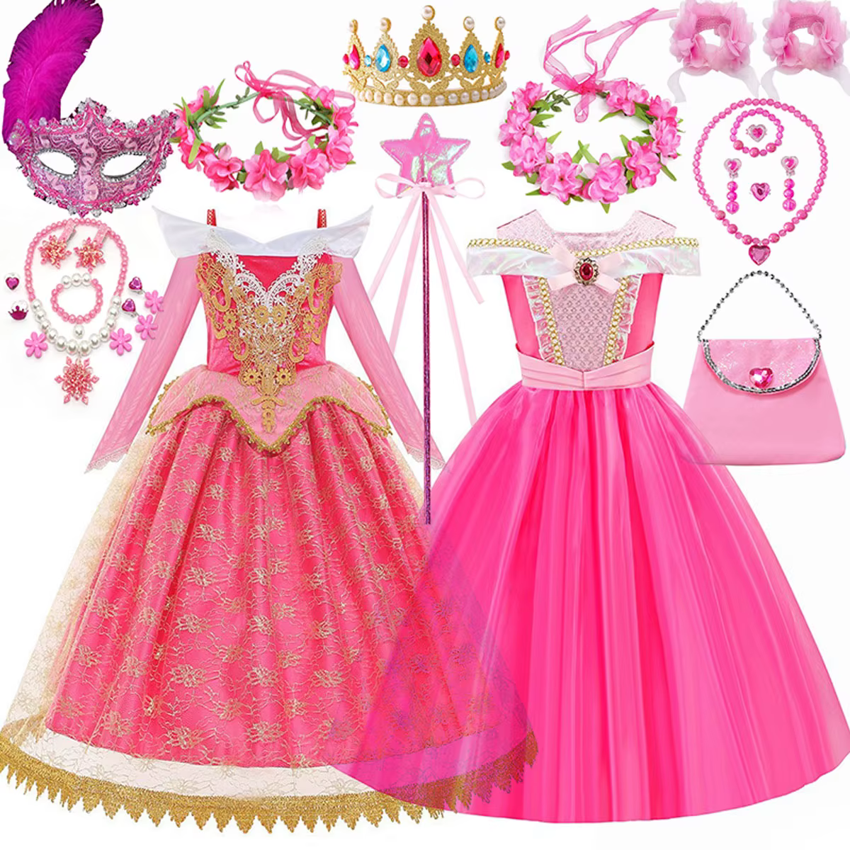Robe de princesse Cosplay la belle au bois dormant pour filles, Costume de princesse raiponce la rei