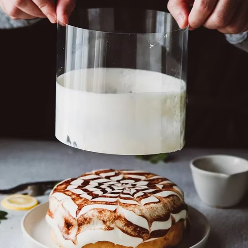 1 rouleau de Film Surround pour gâteau, ustensiles de cuisson, Film en acétate Transparent, collier 