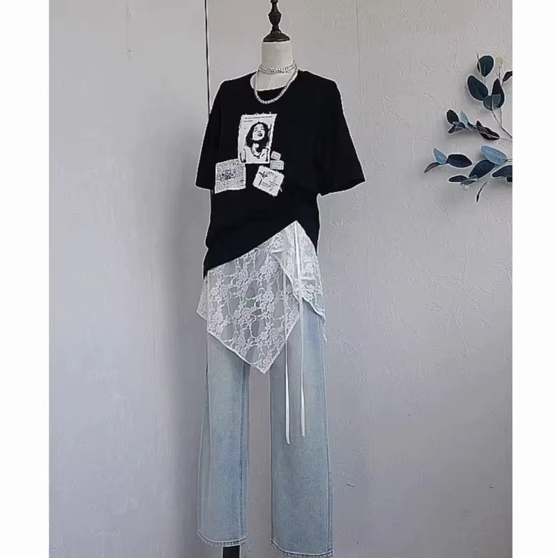 Jupe courte à lacets française pour rideau de pet, jupe superposée de printemps, jupe portefeuille p