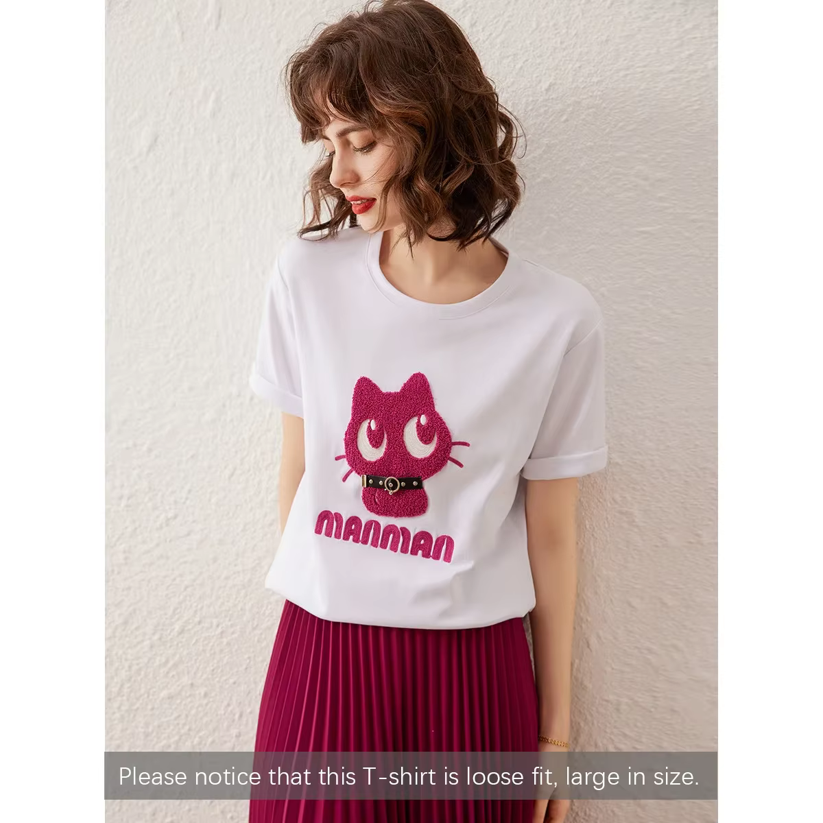 Modiis Yao-T-shirt à manches courtes et col rond pour femme, haut tendance, pull basique, été, nouve