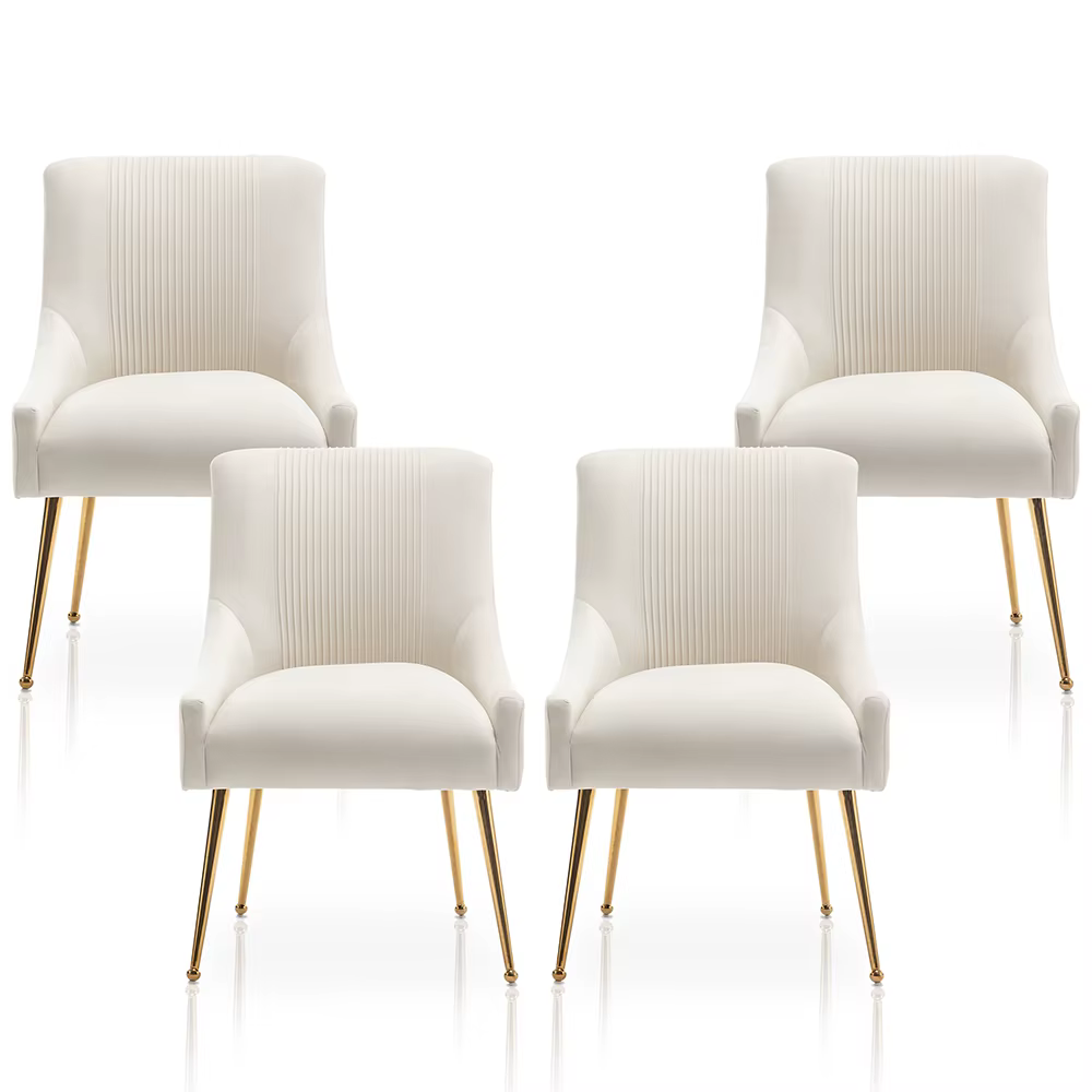 SEYNAR-Ensemble de 4 chaises de salle à manger modernes en velours, chaise d'appoint d'appoint latér
