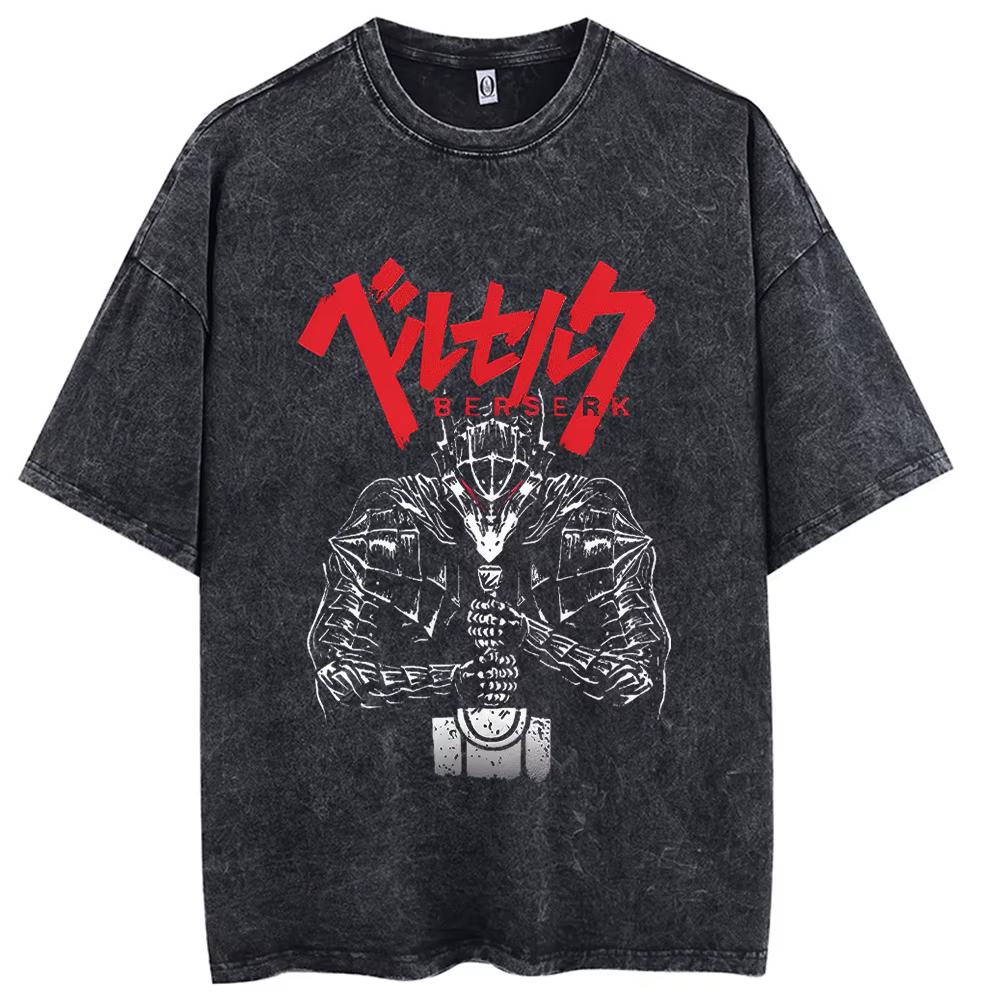Hip Hop hommes Streetwear T-Shirt rétro Vintage lavé Anime graphique T-Shirt hommes Harajuku coton d