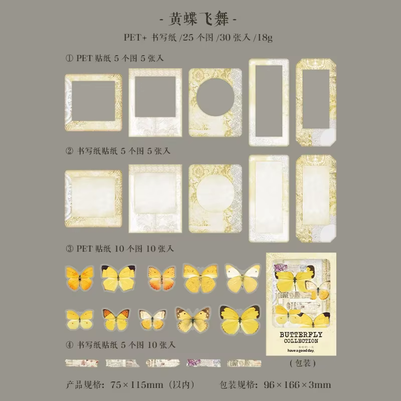 Autocollant de scrapbooking avec bordure papillon, fournitures d'artisanat décoratif, licence d'agen