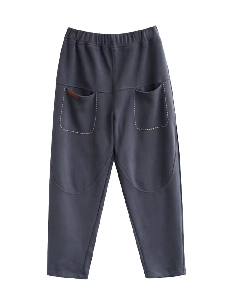 Amax luluE femmes rétro couleur unie droit sarouel femmes hiver mode coréenne Fitness 2024 taille ha
