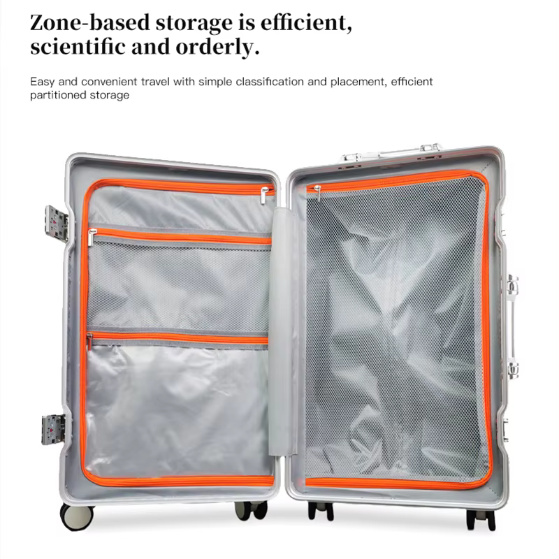 Bagage à cadre en aluminium épaissi de grande capacité, valise de voyage avec mot de passe à roue un